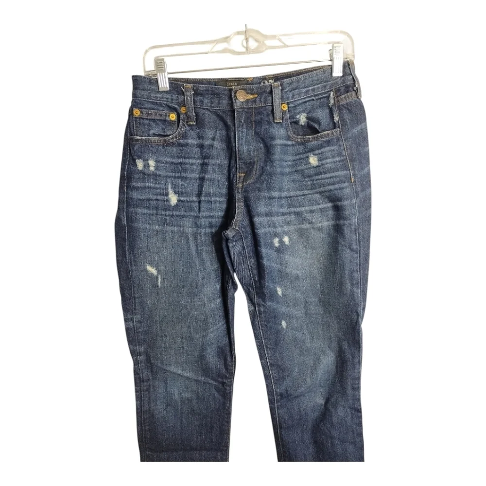 J Crew Broken‎ In Boyfriend Distressed Boho Festival Relaxed Fit Jeans 27